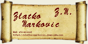 Zlatko Marković vizit kartica